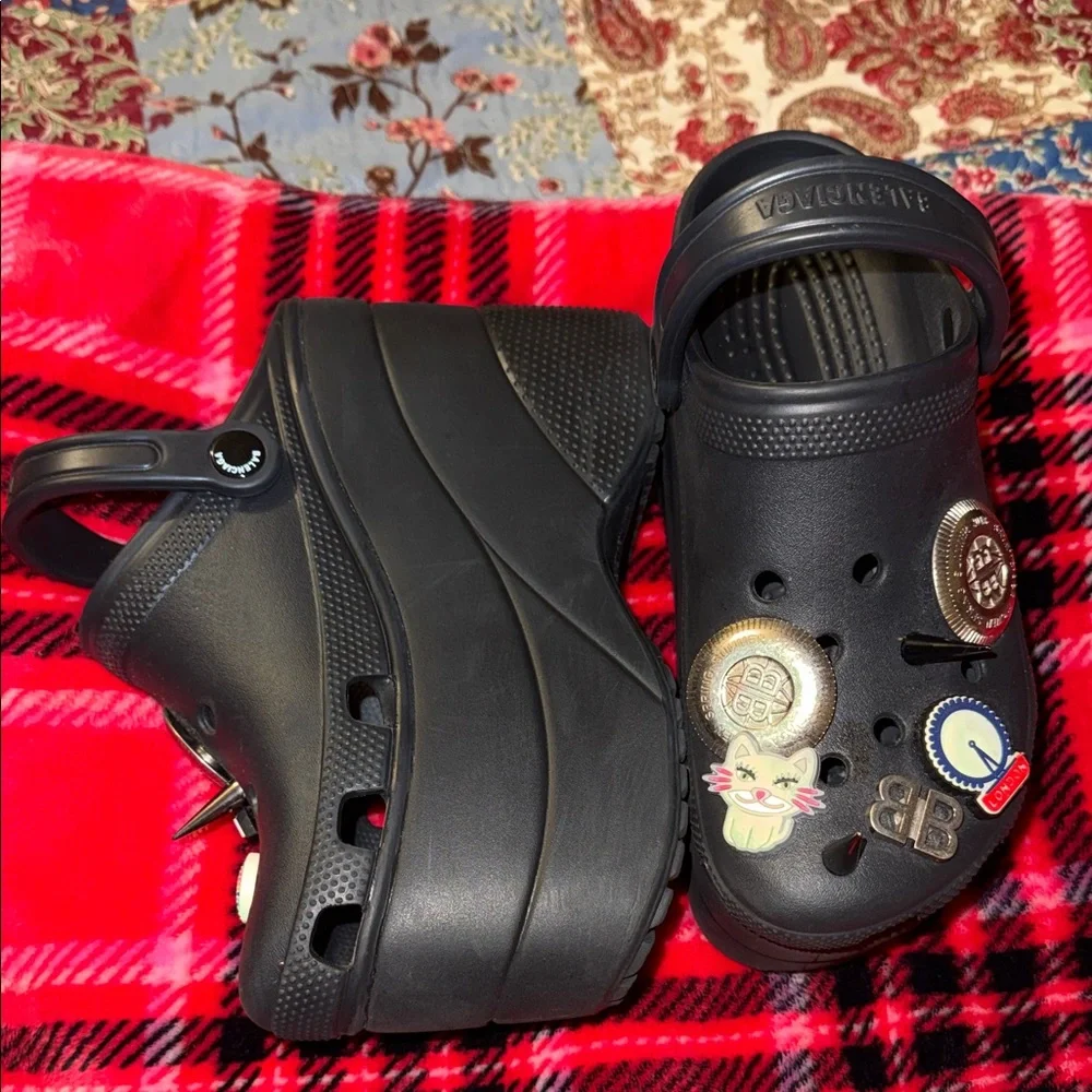 Balenciaga Black Platform Shoes with Charms - Picture 3 of 4